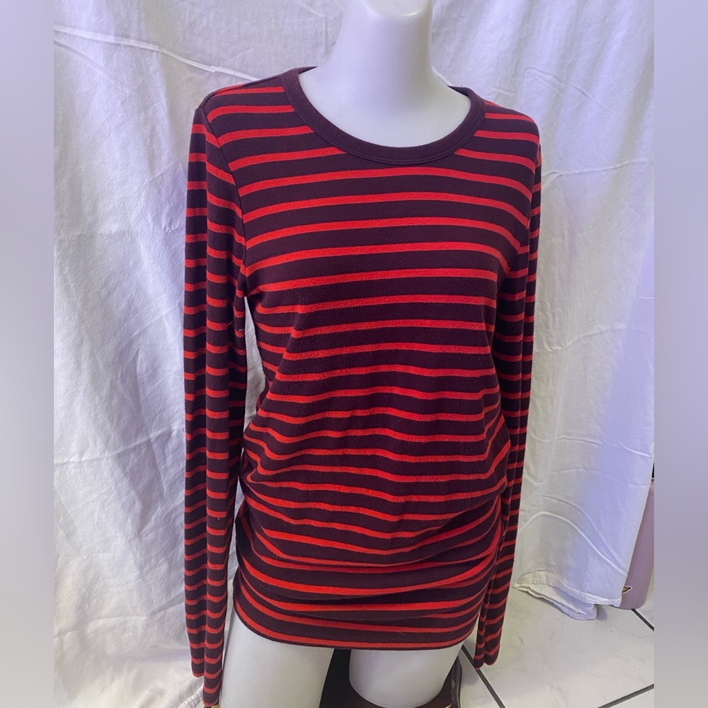 Red and purple strips long sleeve